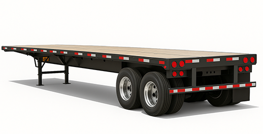 Illustrated depiction of a flatbed trailer